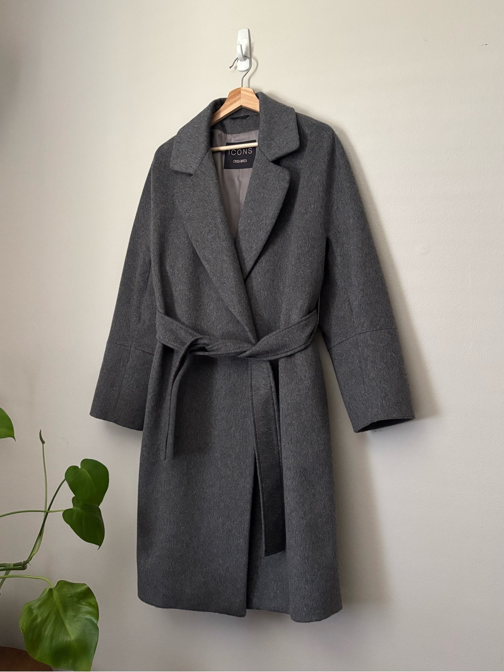 Cinzia Roca Icons Brushed Wool Cashmere Blend Belted Overcoat
